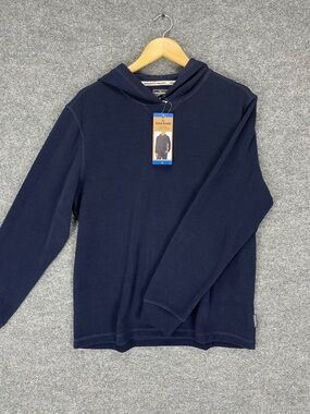 Eddie Bauer Hoodie Sweatshirt Mens L Textured Lounge Hoodie Pullover Ribbed Knit